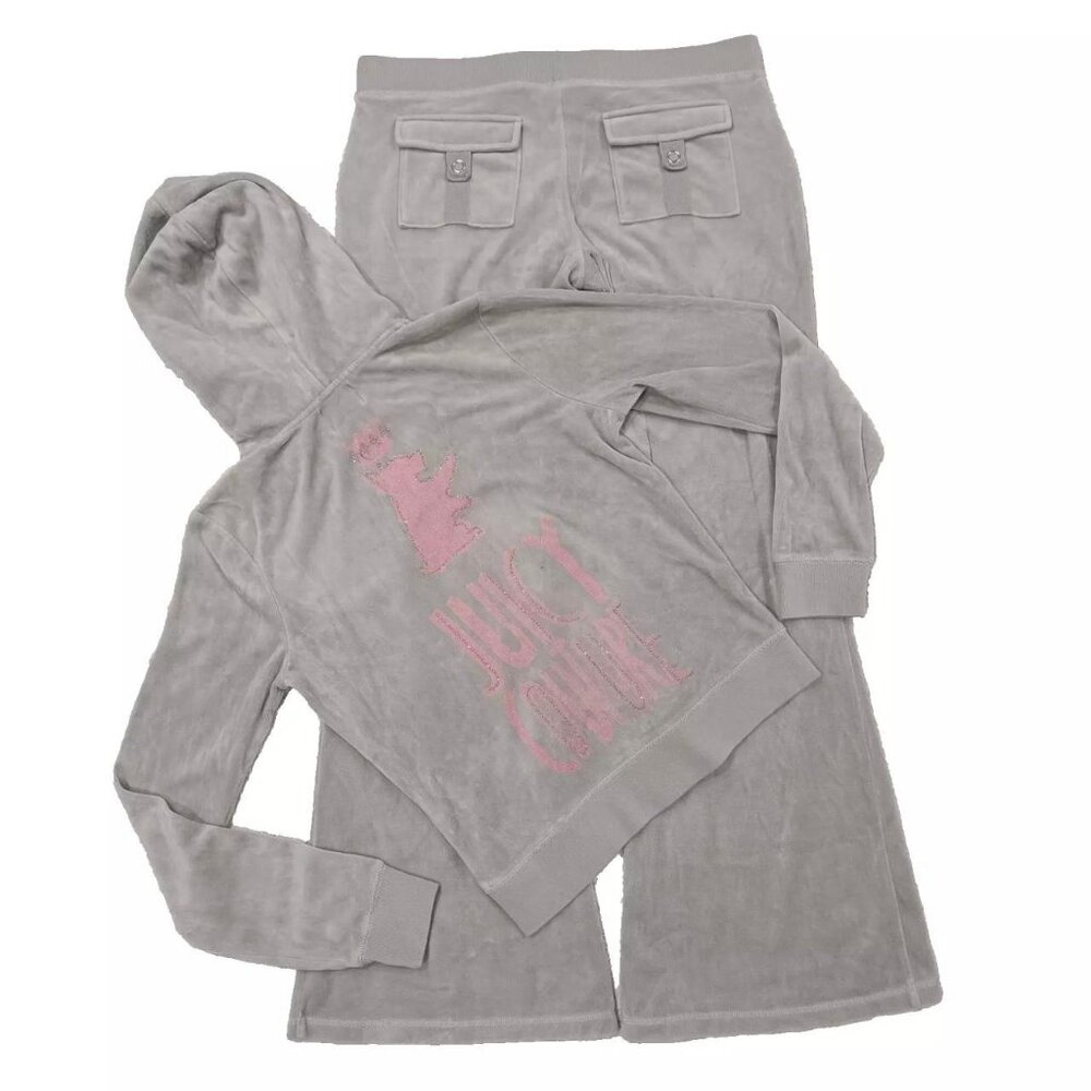 Vintage Juicy Couture Tracksuit Matching Set Medium Large Jacket Pants Pockets